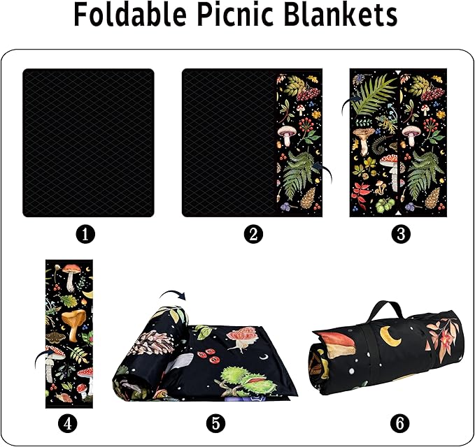 Supfitness Extra Large Picnic Blankets Waterproof Foldable (60 "x 80") Beach Blanket Waterproof Sandproof,3-Layer Thicking Mat Outdoor Packable Camping Blanket