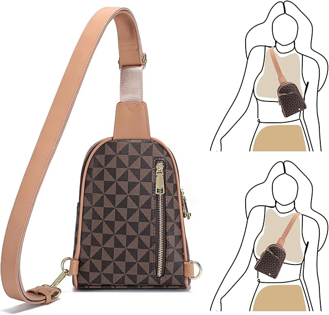 INICAT RFID Blocking Sling Bag, Anti Theft Crossbody Bag for Women Compact Travel Purses Leather
