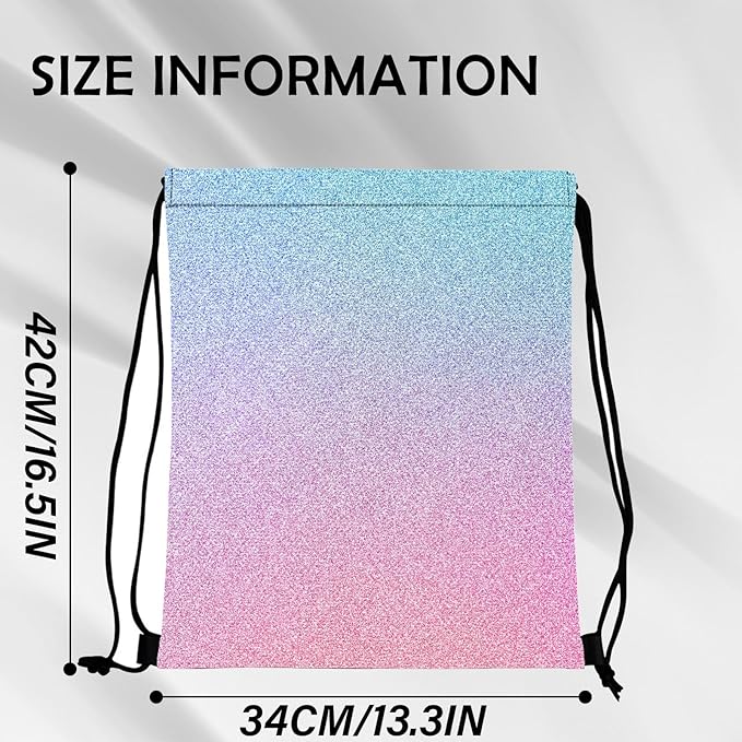 Drawstring Backpack for String Bag Waterproof Cute Sports Beach Swimming Travel (13"×17")-Gradation
