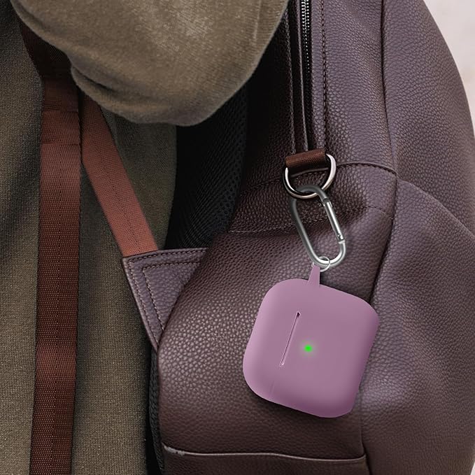 for Airpods 4th Case Cover,Come with Cleaner Kit,Soft Skin Silicone Case Cover with Keychain,Full Protective Case for Men and Women,Compatible with AirPods 4th Generation Case,Rose Powder
