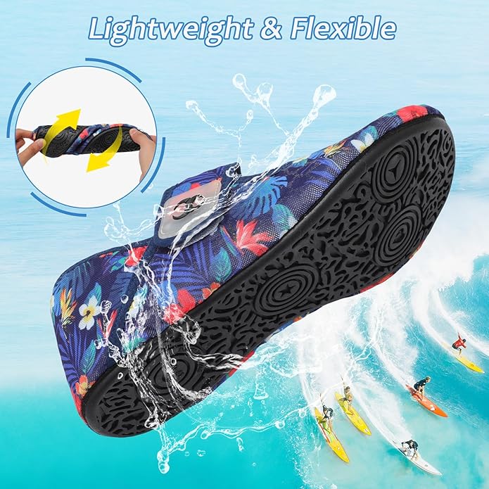 Water Shoes for Women Men Barefoot Beach Swim Aqua Socks Summer Wide Slides Sandals Quick Dry Pool River Sea Sock Shoes