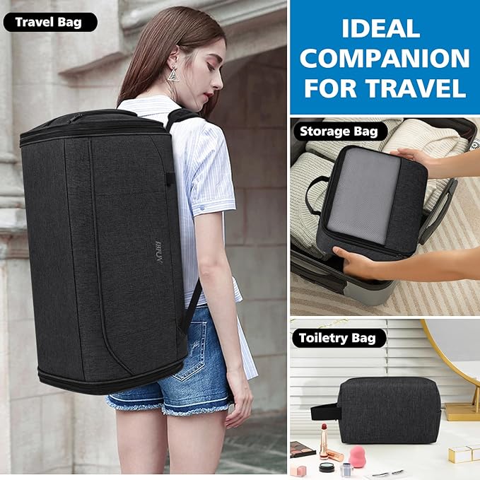 Convertible Garment Bags for Travel - Carry on Garment Duffle Bag with Backpack Straps for Men Women, 4 in 1 Large Travel Duffel Bags with Shoes Compartment Hanging Suit Dress Weekender Bag 3pcs Set
