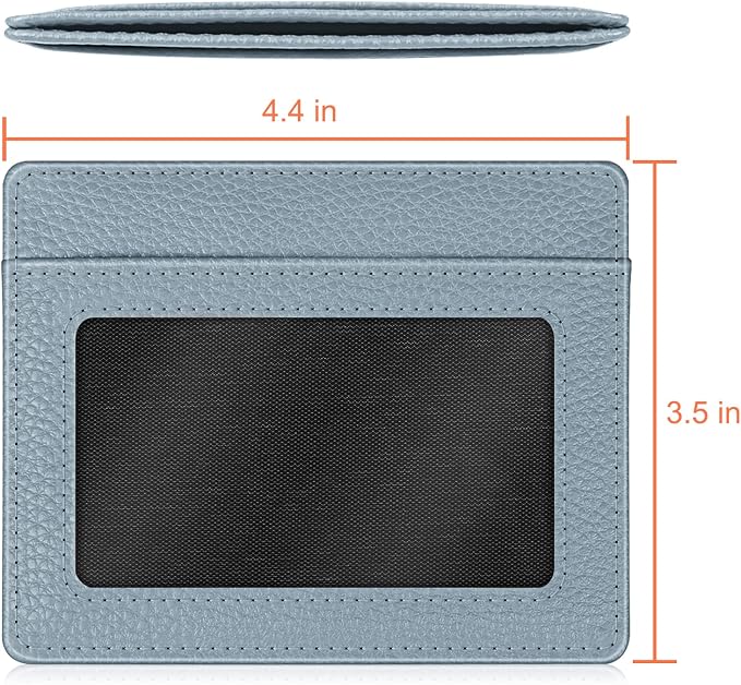 FINTIE Slim Minimalist Front Pocket Wallet, RFID Blocking Credit Card Holder Card Cases with ID Window for Men Women, Ice Blue