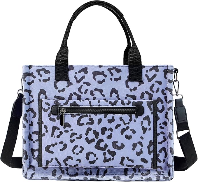 FIORETTO Womens Canvas Tote Bag Purse with Individual Compartment, Zipper Top, Reinforced Bottom & Luggage Sleeve