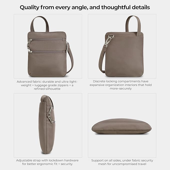 Travelon Anti-theft Classic Slim Double Zip Crossbody