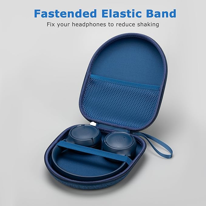 Ginsco Universal Headphone Case Compatible with JBL Tune 510BT 720BT, Sony WH-CH 720N/WH-CH520, with Bose/JBL/Soundcore Life Q20i Q30/BERIBES/TOZO/KVIDIO etc Wireless Headphones (Blue)