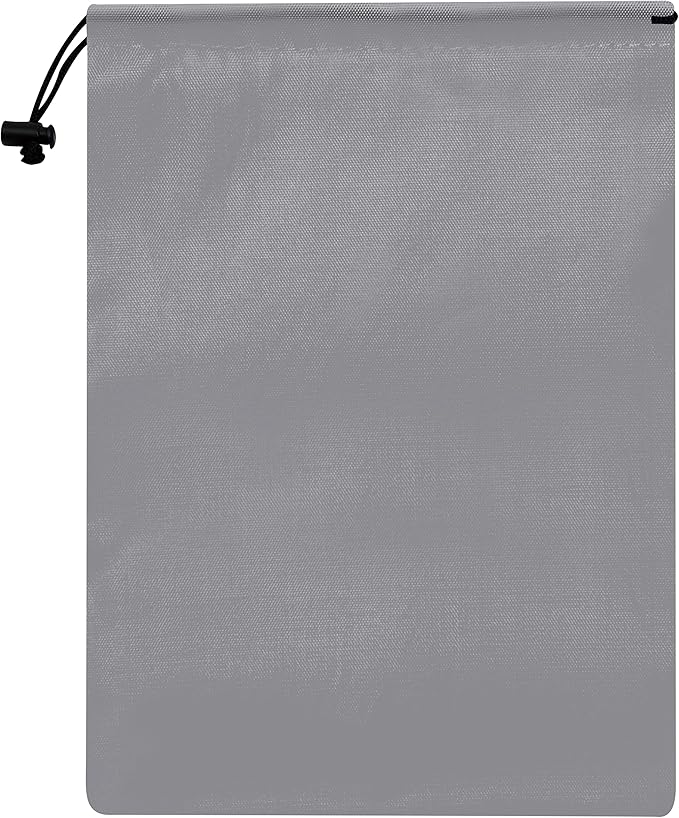 PALTERWEAR Drawstring Pouch with Toggle (8 x 11 Inch, 12 Pack, Grey) Nylon Cinch Bag for Travel, Gym, Camping and Storage