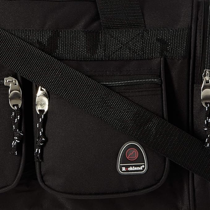 Rockland Duffel Bag, Black, 18.5 in X 10.5 in X 8.5 in (Pack of 12)