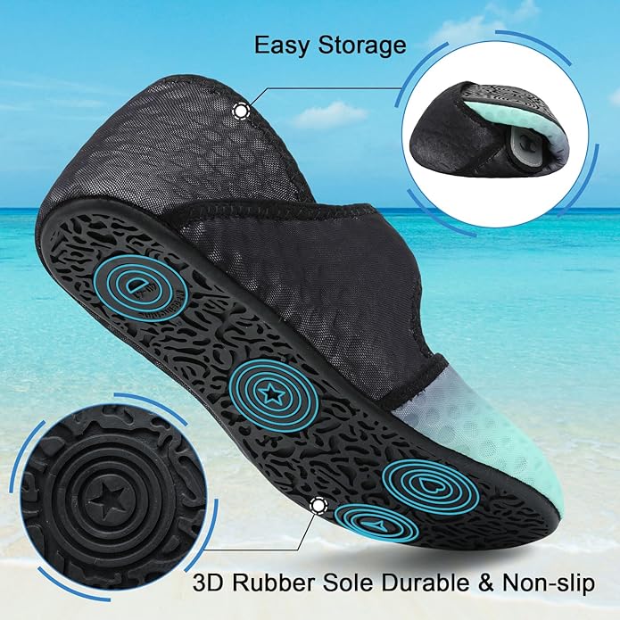 Water Shoes for Women Men Barefoot Beach Swim Aqua Socks Summer Wide Slides Sandals Quick Dry Pool River Sea Sock Shoes
