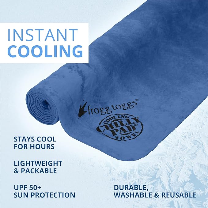 FROGG TOGGS Chilly Pad, Instant Cooling Towel, Long Lasting, Reusable, Sports and Outdoors Neck Towel 33x13