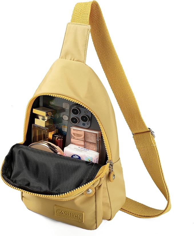 Banelu Small Sling Backpack Crossbody Bags for Women Men, Small Sling Bag Cross Body Bag Fanny Packs Crossbody Purses - Gold