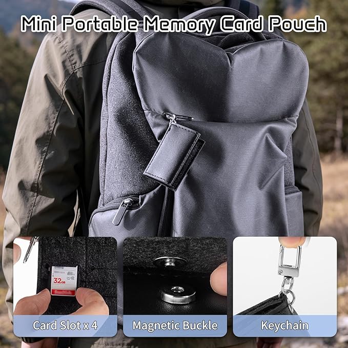 37 Slots Memory Card Case & 37 Transparent Card Cases & 60 Visual Sticky Notes, Water-Resistant Anti-Shock Anti-Dust SD Card Holder Storage,SD Card Case for Camera Memory Card Protector
