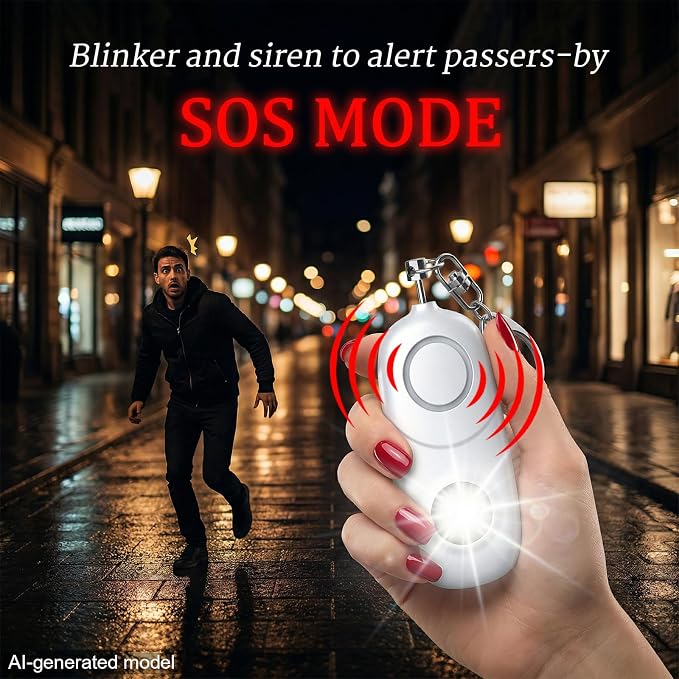 Personal Alarm for Women Keychain Alarm: Qoosea 135dB Emergency Keychain Siren with Strobe Light Loud Siren for Women Kids Students Seniors Emergency Self-Defense for Night Sports