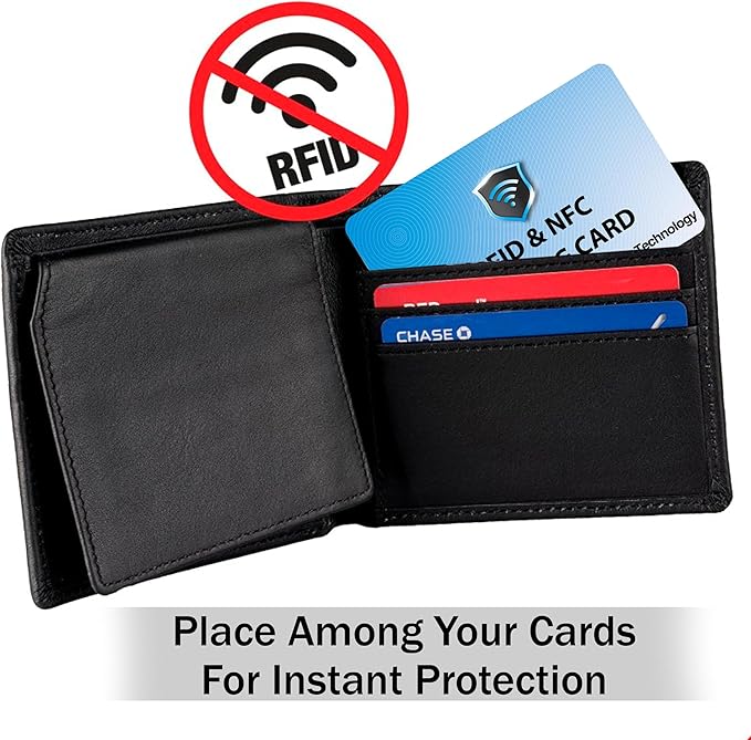 SaiTech IT 2 Pack RFID Blocking Cards Protect Your Entire Wallet, Purse, and Cards from NFC Contactless Theft Wallet for Men & Women - Sky Blue