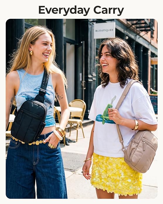 BAGSMART Small Crossbody Bags for Women, Puffer Sling Bag Fanny Packs, Purses Hobo Handbag for Daily Travel Hiking