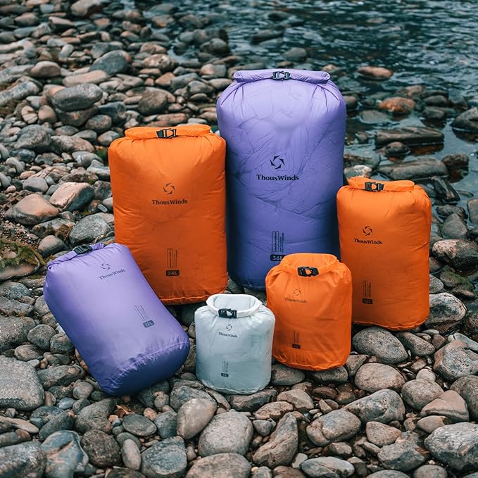 Thous Winds Waterproof Dry Bag, 12 Liter Roll Top Lightweight Storage Sack for Travel, Hiking, Camping, Boating, Kayaking