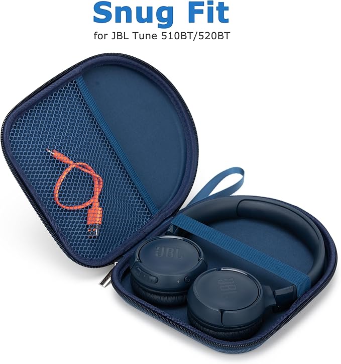 Ginsco Case Compatible with JBL Tune 510BT/520BT/500BT with Sony WH-CH520/510, Ultra-Slim Hard Shell Headphone Case for On Ear Headphones (Blue)