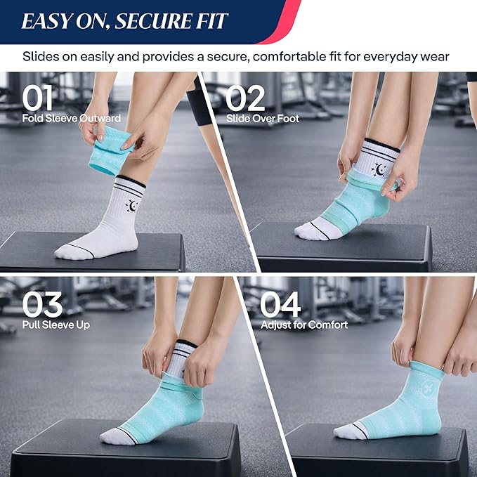 COOLMATE Ankle Support Light Compression Socks for Women and Men, Toeless Arch Support Sleeve for Running, Walking, Workout