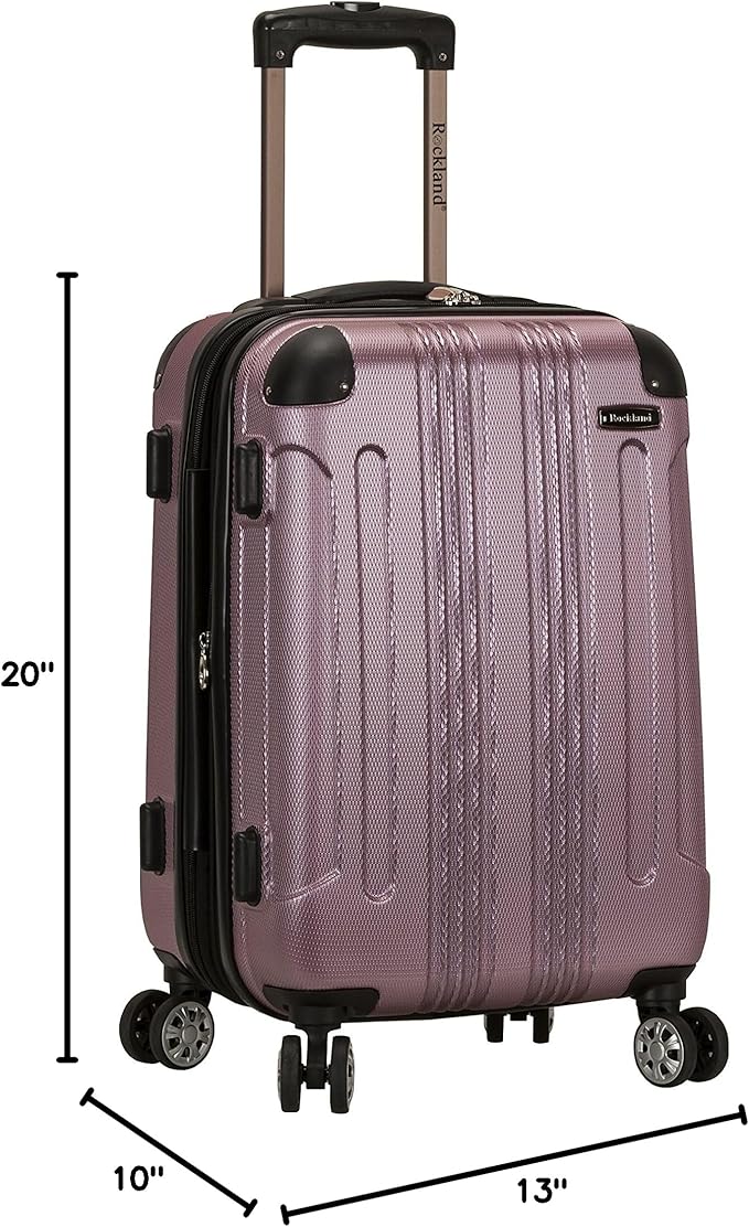 Rockland London Hardside Spinner Wheel Luggage, Carry-On 20", Pink