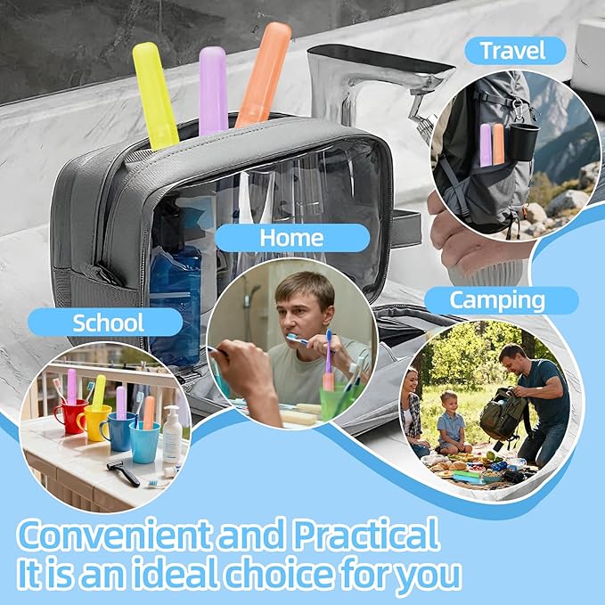 21 Pcs Travel Toothbrush Holder Plastic Toothbrush Case Breathable Portable Toothbrush Container Storage Dust-Proof Toothbrush Holders for Travel Home Camping School Business (7 Colors)