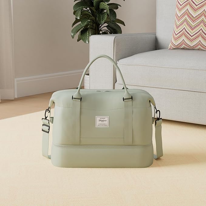 Travel Duffel Bag with Shoes Compartment, Overnight Weekender Bags for Women,Carry on Personal Item Bag
