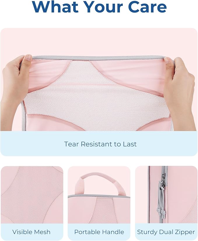 BAGSMART Compression Packing Cubes for Travel, 6 Set/14 Set Compressible Luggage Organizer for Cruise Ship, Lightweight Travel Essentials (1L+2M+2S+Shoe bag+Drawstring bag+Toiletry bag+6Plastic bags)
