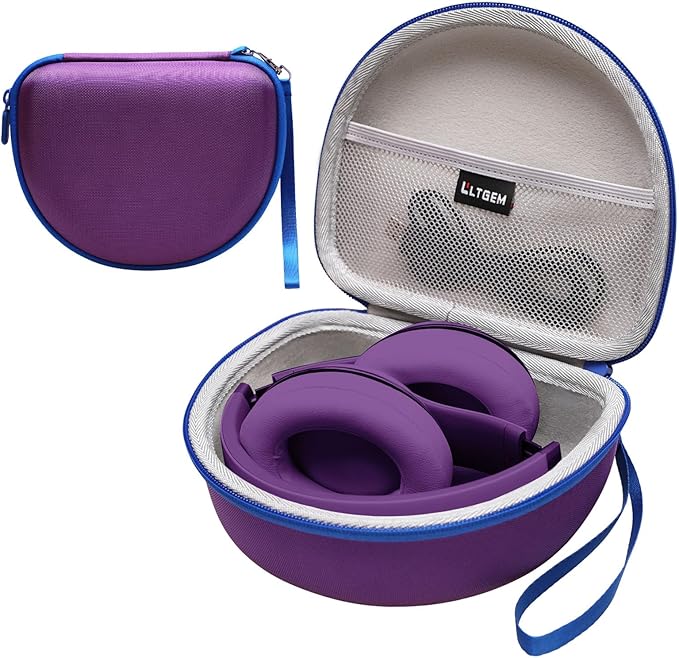 Headphone Case Compatible with Beats Studio Pro/Solo 4 / Studio 3 / Solo 3 / Picun B8 / BERIBES/JLab JBuds Lux ANC Wireless Bluetooth Noise Cancelling Headphones, Purple+Gray(Case Only)