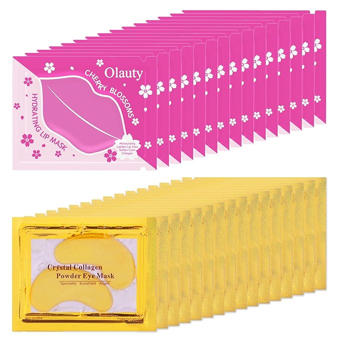 Eakroo 30 Pairs Lip and Eye Mask Set, Anti Wrinkle Patches for Lip, Under Eye Patches for Puffy Eyes, Lip Mask Patches, Face Mask Bulk, Bachelorette Party Favors, Bulk Gifts, Girly Party Favors