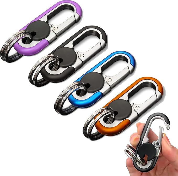 CHRIS GOOD Men's Car Key Chain 3pcs, Personalized Creative Stainless Steel Car Keychain for Men Black