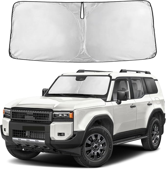 Autovir Windshield Sun Shade Fit for 2024 2025 2026 Toyota Land Cruiser Sunshade, Front Car Window Shades Sun Visor, Blocks UV Rays & Heat, Car Accessories