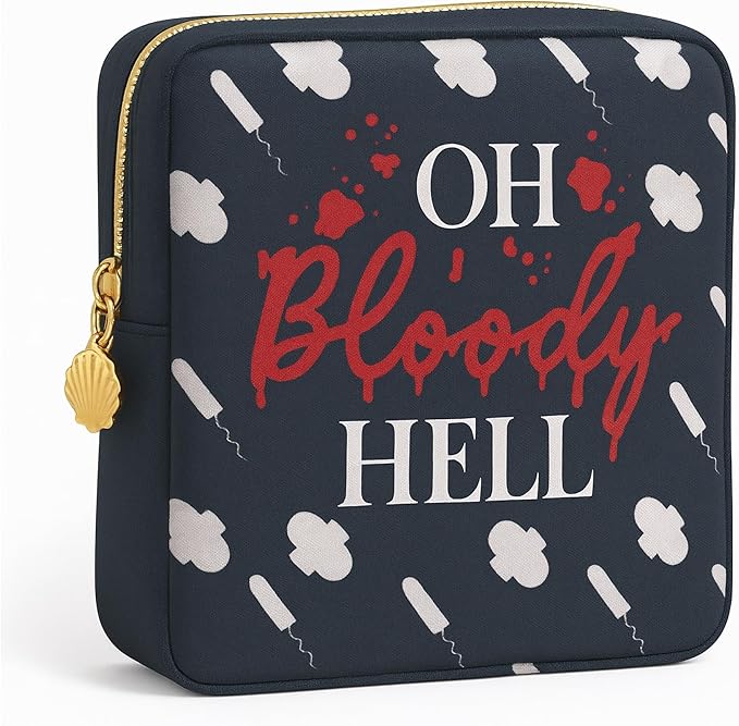 Period Pouch – Compact, Stylish, Discreet Period Bag For School with Waterproof Lining Fits Pads & Tampons, Cute Pad Bag for Teens, Travel, School, Girls Period Kit