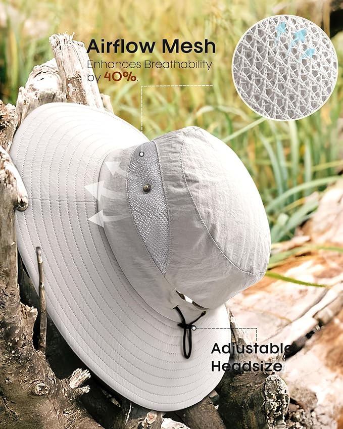 FURTALK Womens Sun Hat with Ponytail Hole Beach Hiking Summer Wide Brim UPF 80+ Outdoor Protection Foldable Bucket Hat