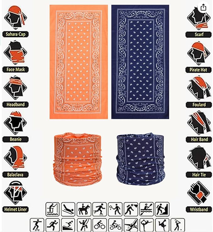 Neck Gaiter Masks Tube Scarf,Seamless Bandanas Buffs Gators,Ourdoor Face Mask Face Covering Multi Headwear