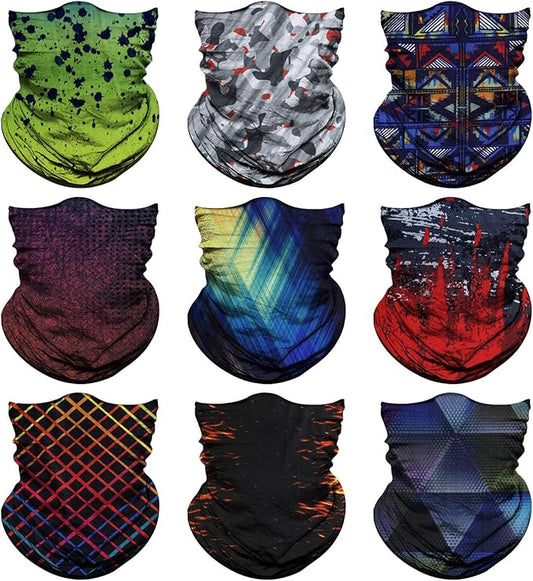 Venswell Neck Gaiter Face Mask Men Women,Seamless Bandana Rave Face Cover Scarf Mask,Balaclava,Headband, Head Wrap,Headwear