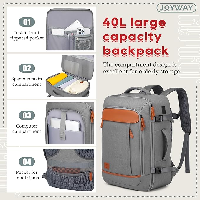 Joyway Expandable Carry on Luggage Sets Airline Approved, Lightweight Hard Shell 20 Inch Carry-on Suitcase with Spinner Wheels