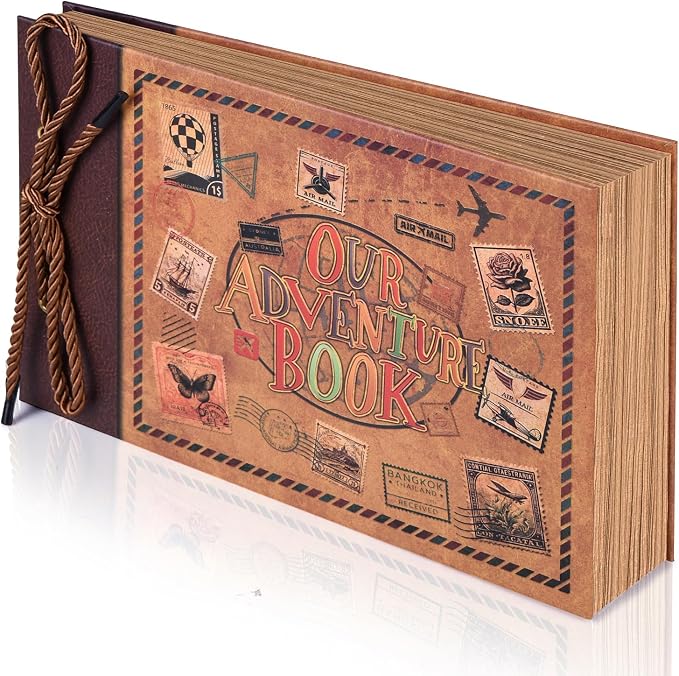 Adventure Book Diary Photo Scrapbook, Adventure Wedding Planning Book with Embossed Cover,Inspired by the 'Up' Saga, Ideal for Memories,Weddings,Traveling,Birthdays,Christmas,Newly Engaged Couples