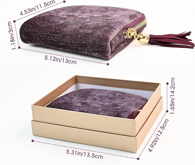 Portable Ring Keychain Holder for Gym and Travel - Jewelry Holder for Sports Bag, Compact Ring Earring Necklace Storage Case (Elegant Purple)