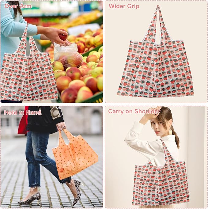ZooviHyvi Extra Large 50lbs Foldable Reusable Shopping Bags kitchen reusable grocery bags Washable Polyester Bags in Pocket