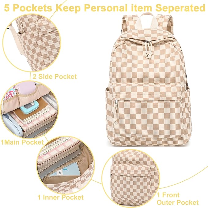 Bluboon School Backpack for Teen Girls Bookbags Elementary High School Corduroy Laptop Bags Women Travel Daypacks