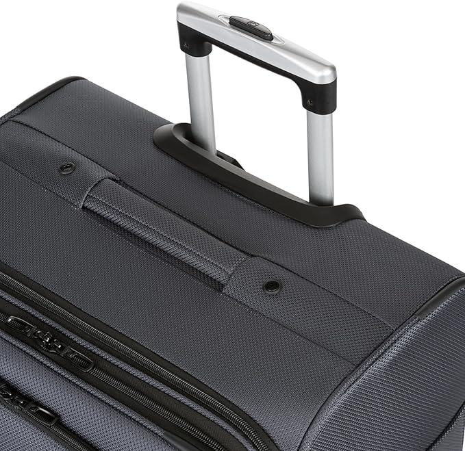 SWISSGEAR Sion Softside Expandable Spinner Luggage Durable Lightweight Travel Suitcase, Dark Grey, 3-Piece Set (Carry-On/Medium/Large)