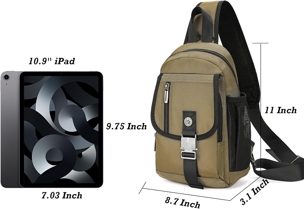 NICGID Sling Bag Chest Shoulder Backpack Crossbody Bags for Tablet Laptop Outdoor Hiking Men Women