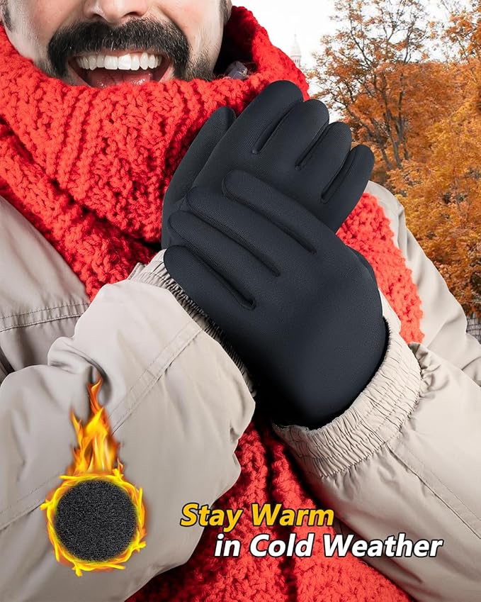 FEWTUR Winter Waterproof Gloves for Women and Men - Thermal Gloves with Touchscreen Fingers, Warm Gloves for Running, Bike and Hiking Cold Weather