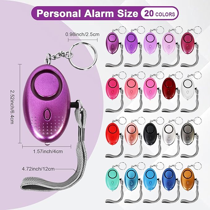 20 Pack Personal Alarms for Women, Keychain Sound Safety Alarm, Portable Personal Alarms Bulk for Travel & Home