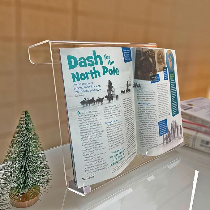Treadmill Tablet Holder, Exercise Bike Reading Stand,Acrylic Book Holder, Clear Acrylic Stand for Tablet, Magazines and Books（8.5 * 9.5 * 2.8 Inches