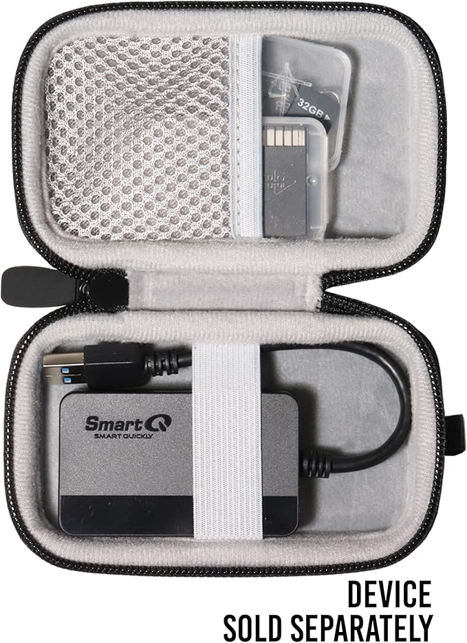 Alltravel Palm Size organizing Case for SD Card Reader and Memory Cards, Compatible with Apple Lightning to SD Card Camera Reader, SmartQ C368/ C307, UGREEN, Uni, Beikell, Oyuiasle, SUNTRSI and etcs