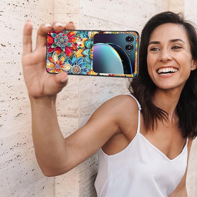 for Motorola Razr Plus 2025 Case,for Razor Plus 2025 Phone Case Cute Slim Hard PC Ultra-Thin Anti-Scratches Shockproof Protective Cover,Colorful Flower
