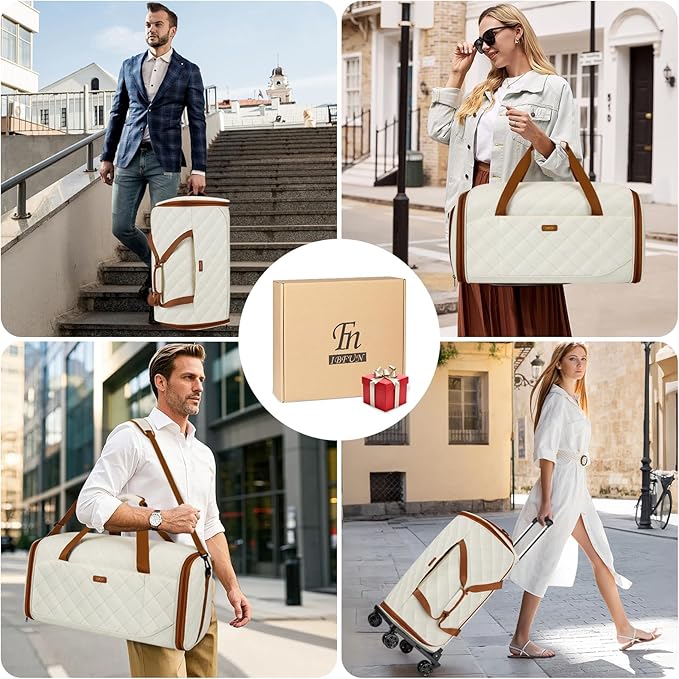 Rolling Garment Bags for Travel - Carry on Convertible Garment Duffle Bags with Wheels for Men Women, 4 in 1 Large Travel Duffel Bags with Shoes Compartment Hanging Suit Dress Weekender Bag 4pcs Set