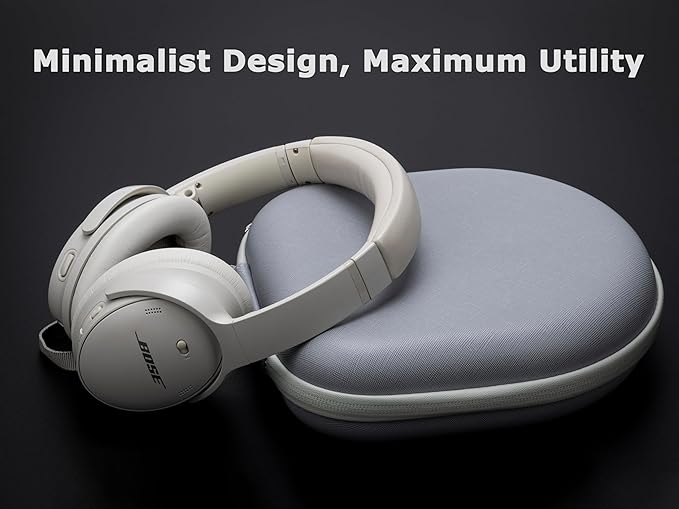 Ginsco Universal Headphone Case Compatible with JBL Tune 510BT 720BT, Sony WH-CH 720N/WH-CH520, with Bose/JBL/Soundcore Life Q20i Q30/BERIBES/TOZO/KVIDIO etc. Waterproof Carrying Case (Gray White)