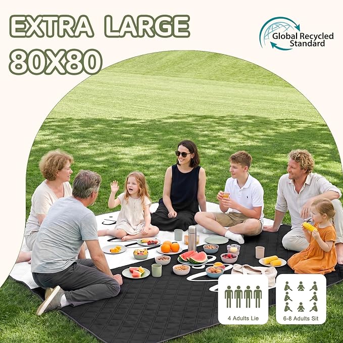 Waterproof Beach Blanket Picnic Outdoor Mat Rug Registry Wedding Search by Name Must Have Items Newlyweds Newly Wed Married Couple Gifts Bridal Husband Wife Men Women Mr Mrs Anniversary Present