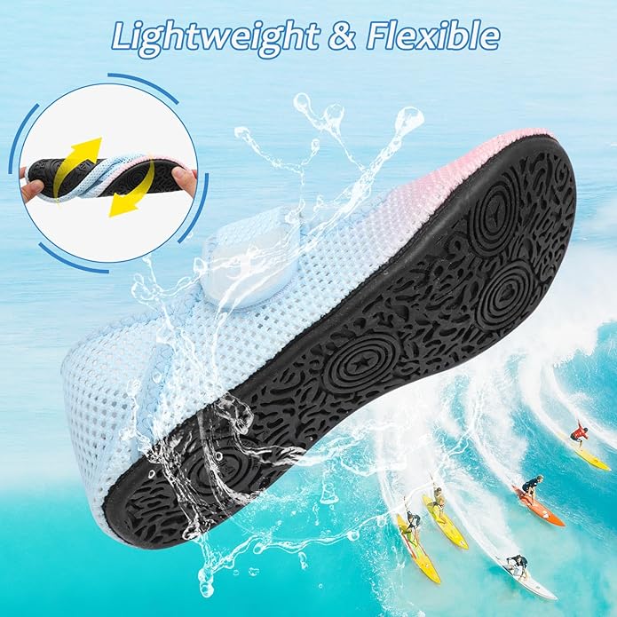 Water Shoes for Women Men Barefoot Beach Swim Aqua Socks Summer Wide Slides Sandals Quick Dry Pool River Sea Sock Shoes